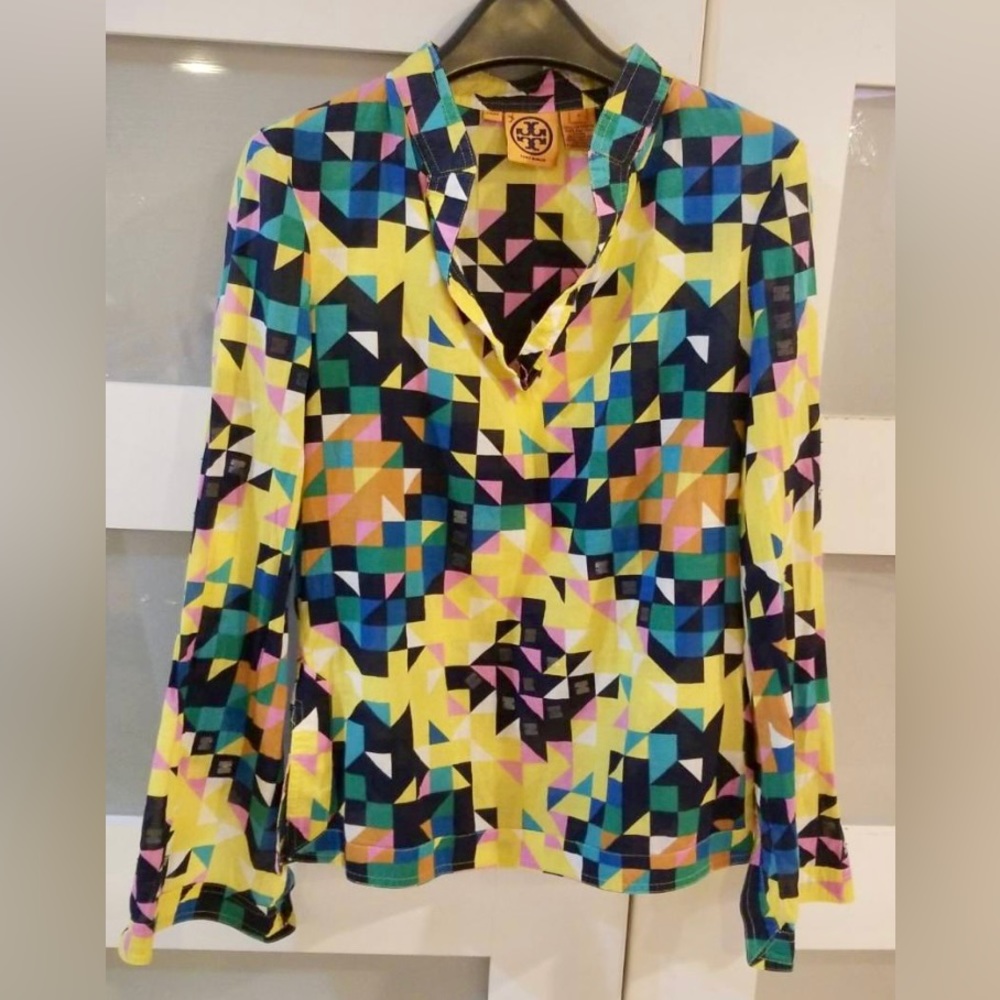 Tory Burch Geometric Kaleidoscope Sequined Tunic 12